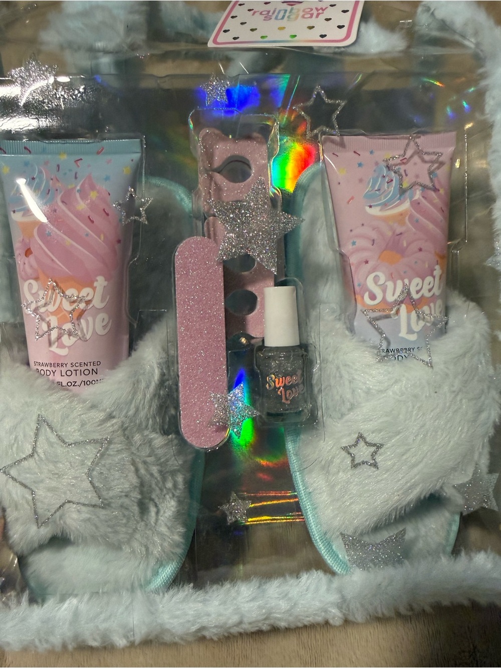 Sweet Love Spa Gift Set - Pink & Mint Slippers KIDS